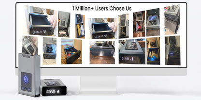 Biometric Gun Safe with Fingerprint Lock LED Clock and Wireless Charging DOJ Pistol Safe for Entryways, Bedrooms and Living Spaces
