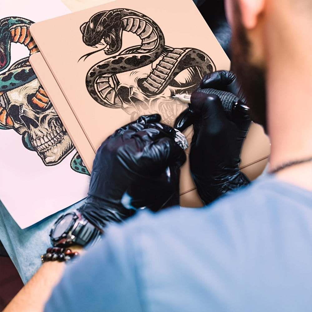 Tattoo Practice Skin Kit, Double-Sided Silicone Training Skin with Transfer Papers for Microneedling