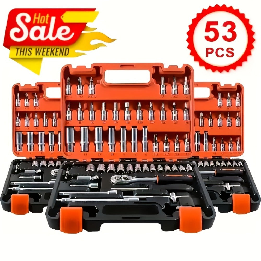 Ratchet Socket Wrench Set with Handle – 50/53/96/123/218/999PCS | 3/8" Drive CR-V Steel | Metric & Imperial Sizes | Car Maintenance