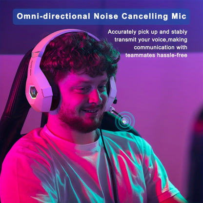 GS450 Gaming Headset Surround Stereo with LED Lights & Memory Earmuffs for Bedside Audio, Alarms and Room Entertainment