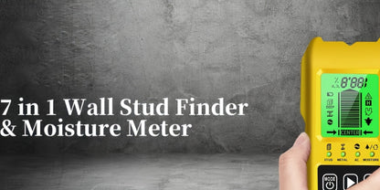 Stud Finder Wall Scanner 7-in-1 LCD Display Sound Alert, Wood Deep Stud Metal AC Wire Moisture Meter Temperature Sensor