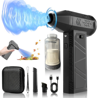 130000 RPM Portable Turbo Fan Blower & Vacuum 2-in-1, USB Rechargeable Cordless Handheld Air Blower for Dust Removal