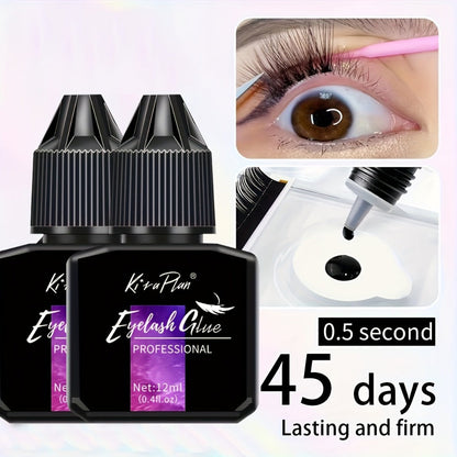 Lash Glue Set, Eyelash Extension Adhesive 6-7 Weeks Retention, Quick Dry DIY Lash Bond for Individual &