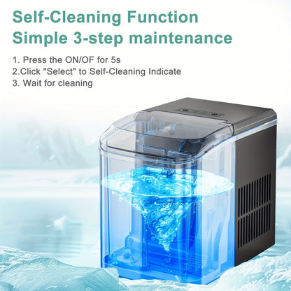 Countertop Bullet Ice Maker with 26.5 lb Daily Label, 9 Cubes per 6 Minutes, 1.5L Tank and Two Colors