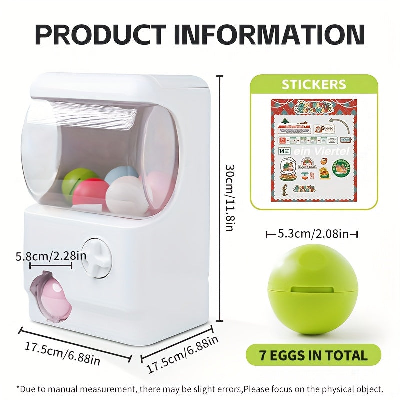 Gachapon Machine for Home, Mini Capsule Toy Vending Machine Novelty Gift for Kids Adults Couples Anniversary Birthday Party Christmas