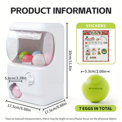 Gachapon Machine for Home, Mini Capsule Toy Vending Machine Novelty Gift for Kids Adults Couples Anniversary Birthday Party Christmas