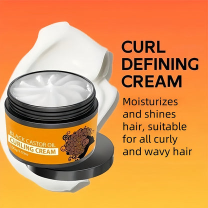 Castor Oil Curl Defining Cream 2-Pack, Deep Moisture Curl Styler with Rosemary & Coconut Oil, Frizz Control