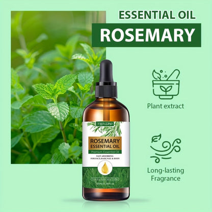 Essential Oil Rosemary External-Use Dropper Bottle with 1-Piece, 2-Piece or 1.01oz Available Options