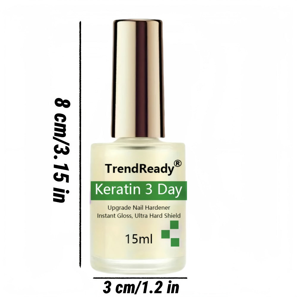 Vitamin E & Hyaluronic Acid Nail Hardener 2PCS 0.51oz – Protein Base Coat Ridge Filler & Concealer Quick Air-Dry Formula