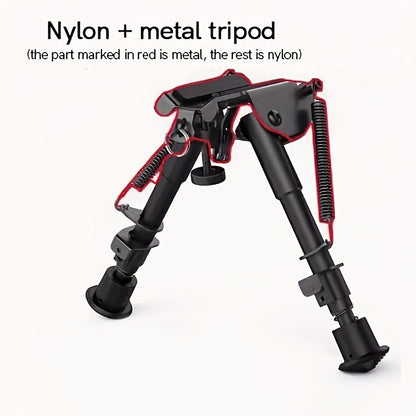 Aluminum Alloy Tactical Rifle Bipod – Adjustable 6-9 Inch Spring Return Legs, M-LOK Compatible, Collapsible Shooting Support for Hunting