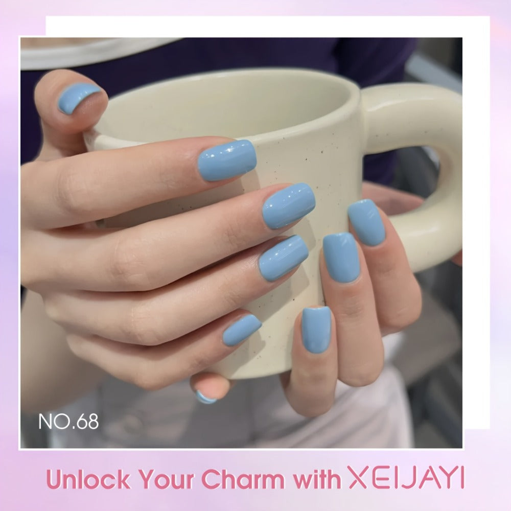 Gel Nail Polish 9-Color Macaron Pastel Set in Square Bottles with High-Saturation Finish and UV/LED Cure for Nail Art