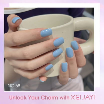 Gel Nail Polish 9-Color Macaron Pastel Set in Square Bottles with High-Saturation Finish and UV/LED Cure for Nail Art