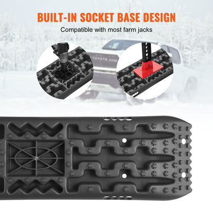 Traction Boards 2-Pack – 10-Ton Off-Road Vehicle Recovery Boards for Mud, Sand & Snow, High-Strength PP with Pull Straps & Storage Bag
