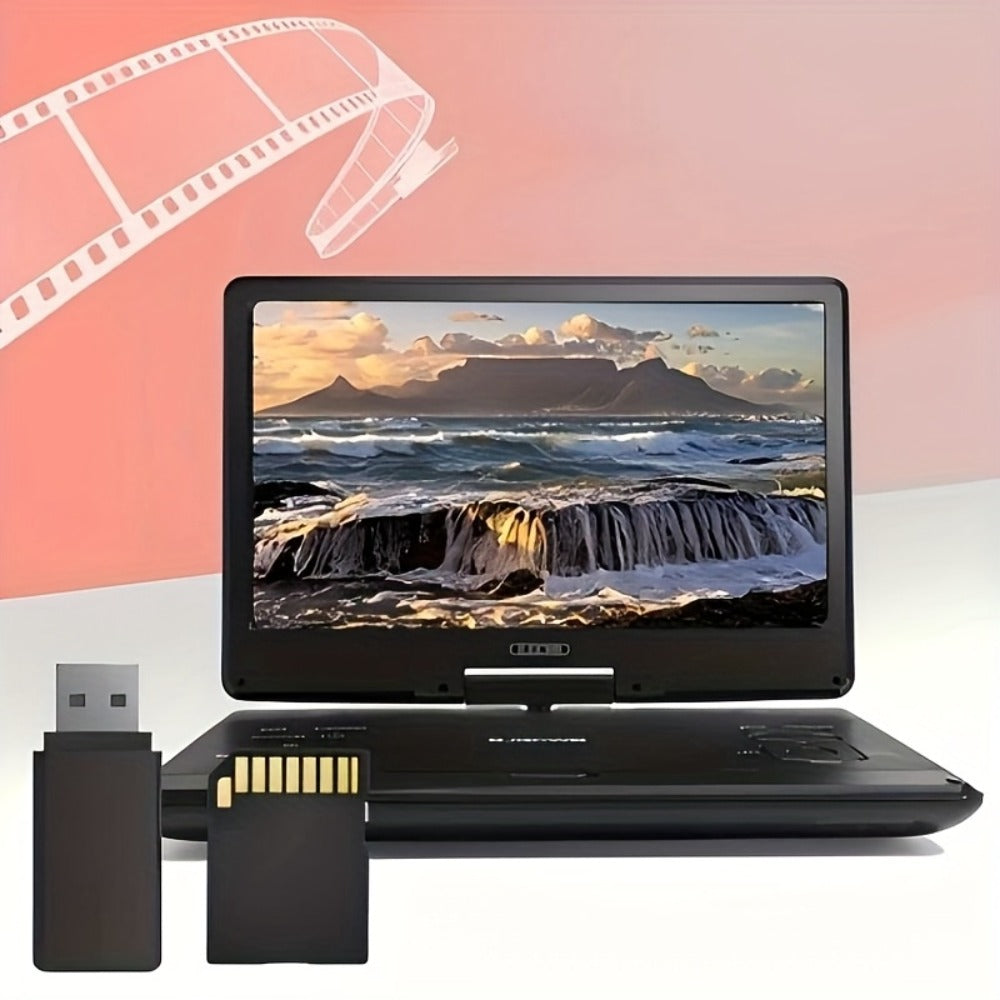 Portable DVD Player 14.1 Inch HD Screen, AV IN/OUT Sync TV & Projector, 270° Rotating Screen, Region Free