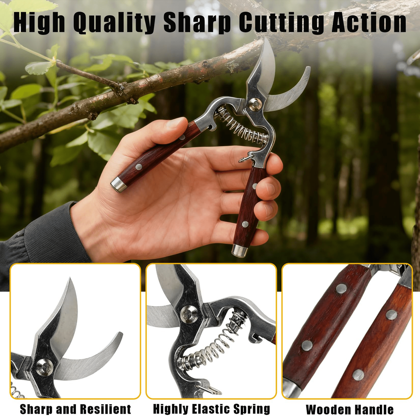 Garden Scissors 2-Pack Pruning Shears Set Curved and Straight Bypass Blades 8-Inch Ultra Sharp Plant for Garden, Patio and Yard Use
