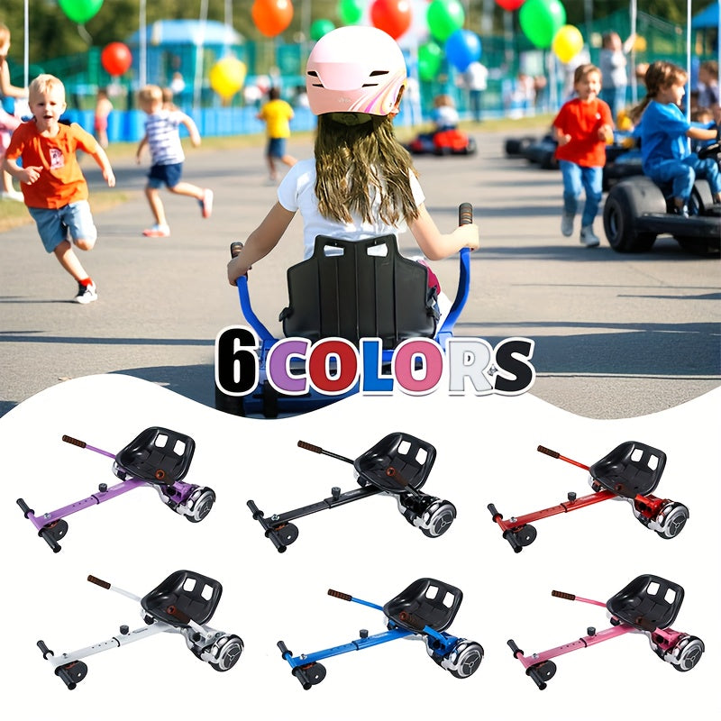 Hoverboard Go Kart Seat Attachment Kit for Kids 6.5"-10" Self Balancing Scooter Conversion Accessories with Off-Road Tires