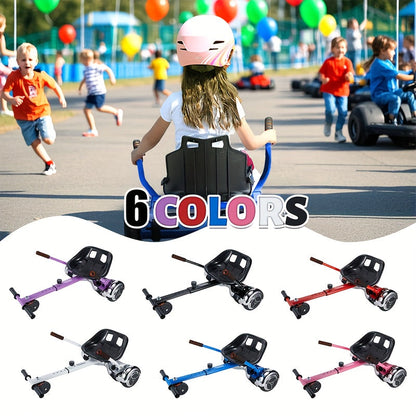 Hoverboard Go Kart Seat Attachment Kit for Kids 6.5"-10" Self Balancing Scooter Conversion Accessories with Off-Road Tires