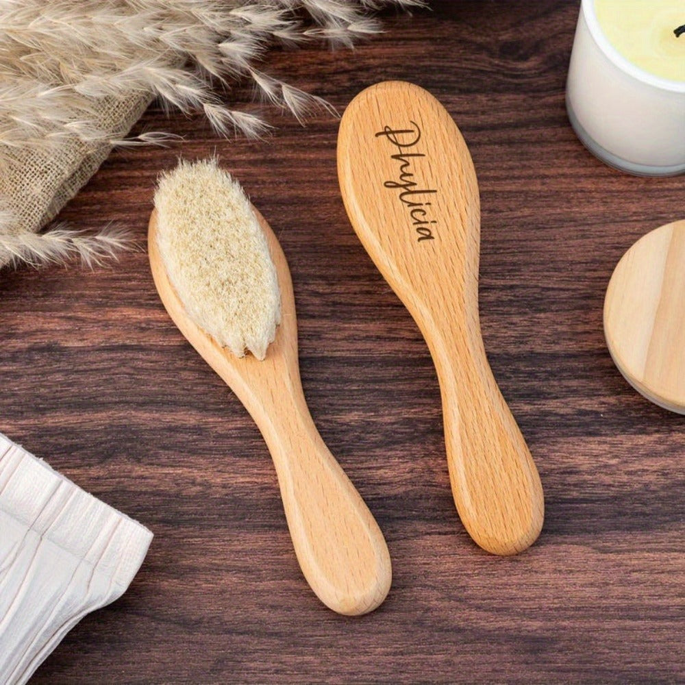 Custom Engraved Baby Brush Personalized Newborn Soft Hair Brush with Name, Unique Keepsake Gift for Baby Shower