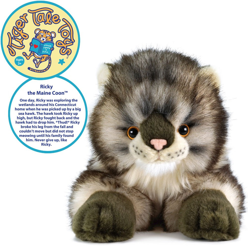 Maine Coon Cat Stuffed Animal Plush 16 Inch Super Realistic Cat Plush Toy High Quality for Entryways, Bedrooms and Living Spaces