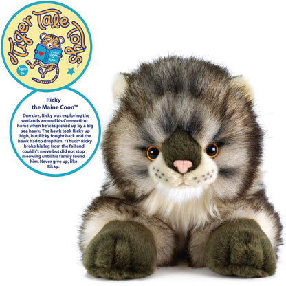 Maine Coon Cat Stuffed Animal Plush 16 Inch Super Realistic Cat Plush Toy High Quality for Entryways, Bedrooms and Living Spaces