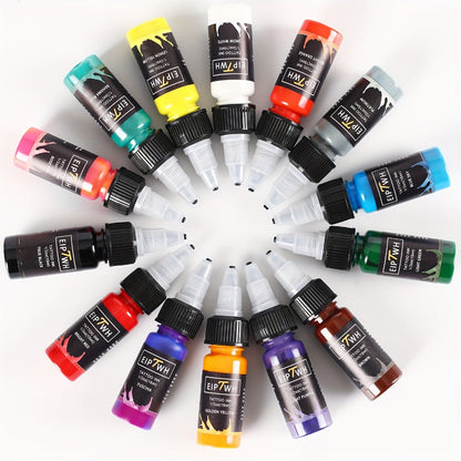 Tattoo Ink EIPTWH 14-Color Set with 15ml Bottles and One Complete Kit Configuration with Item-Specific Color, Capacity and Bottle Choices