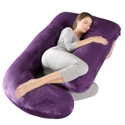 Maternity Pillow Full Body Pillow J-Shaped Pregnancy Pillow with Removable Cover Back Leg Tummy Support Multiple Styles & Sizes