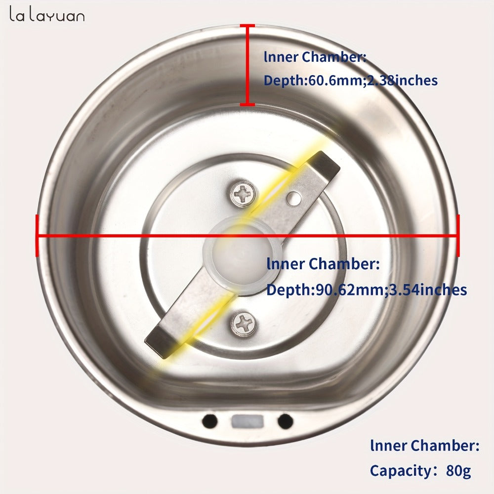 200W-Labeled Electric Coffee Grinder with Press-Lid Control, Two-Leaf Blade and Three Housing Options