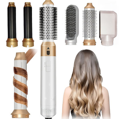 Air Wrap Hair Dryer Brush Set 5-in-1 Ionic Styler, Blow Dryer, Straightening Brush & Dual Air Curler (Clockwise & Counterclockwise)