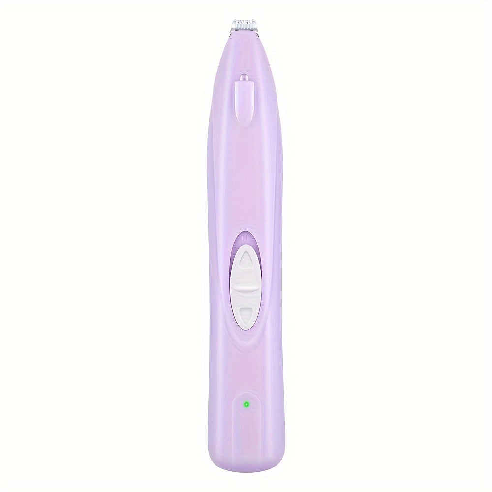 Dog Paw Trimmer with LED Light – Rechargeable Pet Hair Clipper for Paws, Eyes, Face & Rump, Stainless Steel Blades