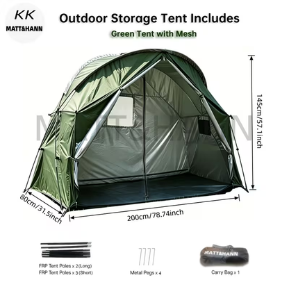 Camping Tent Single-Person Freestanding Bicycle Shelter with Mesh Panels, Polyester Body and Steel Poles