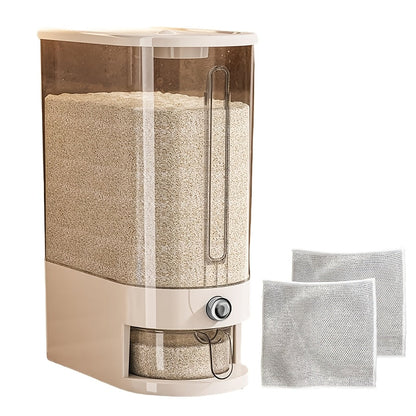 Food Storage Containers PET Rice Bin with Flip-Top Latch, Measuring Cup and 11- or 22-Pound Capacity
