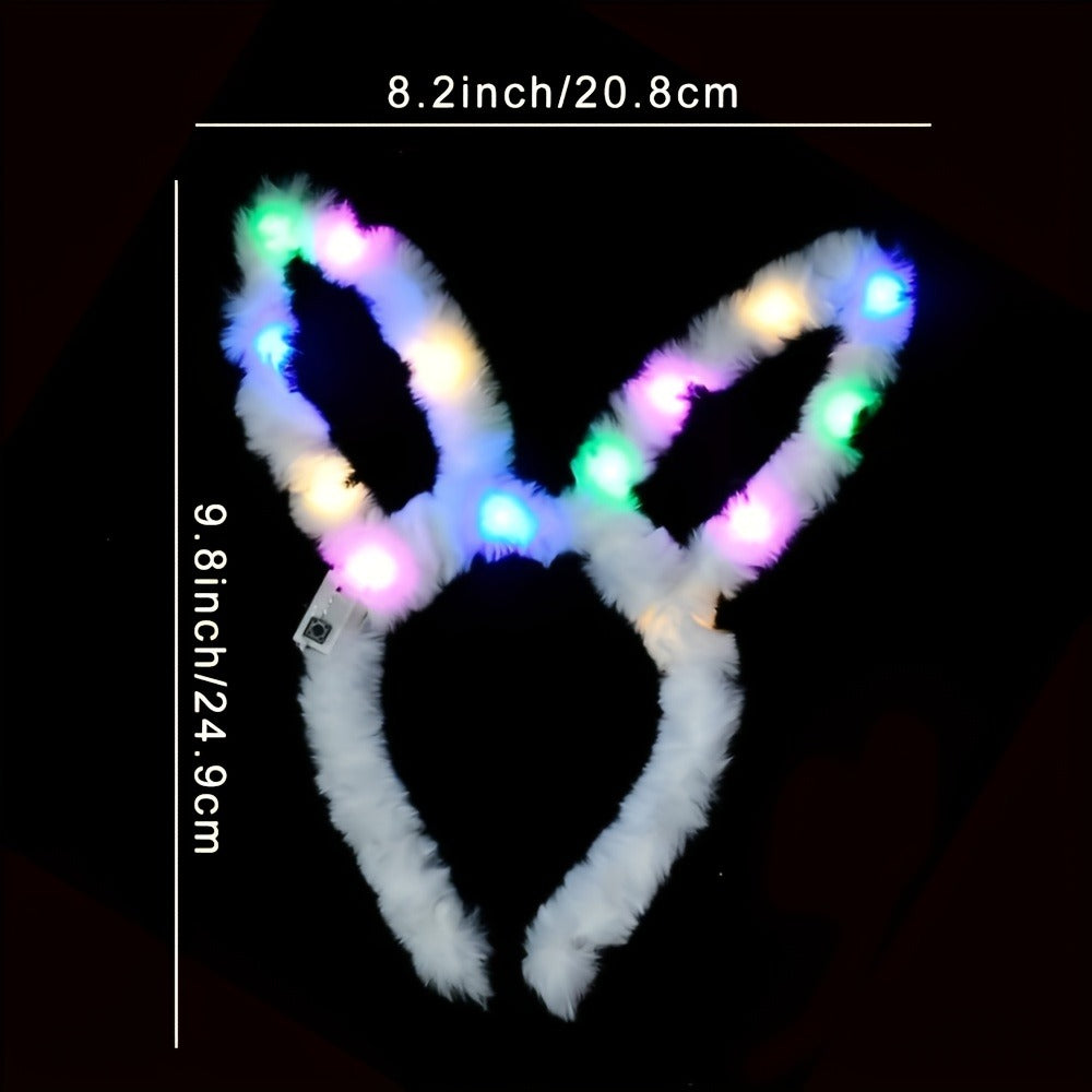 LED Bunny Ear Headbands 25-Pack for Parties, Celebrations and Guest Favors, with the Listed Configuration