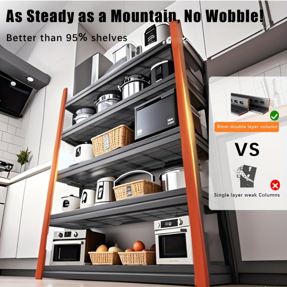 Garage Storage Shelves Adjustable Metal Shelving 72", Upgrade Double Layer Column Commercial Grade Utility Rack