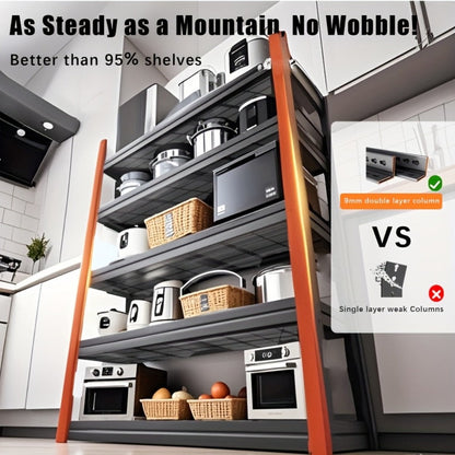 Garage Storage Shelves Adjustable Metal Shelving 72", Upgrade Double Layer Column Commercial Grade Utility Rack