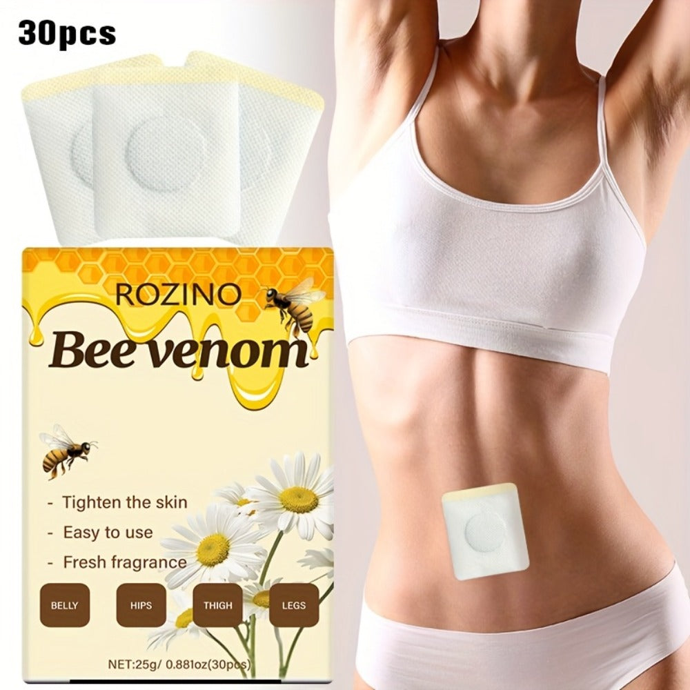 Bee Venom Navel Patches 30pcs – Natural Botanical Belly Button Patches for Body Wellness, Detox & Self Care, Long-Lasting Adhesion