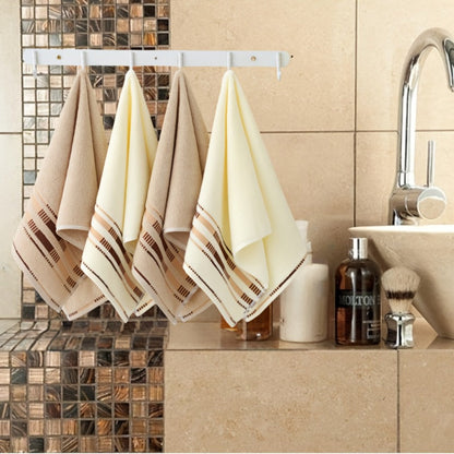Towel Set 4-Pack Pure Cotton Face Towels in Camel, Beige Yellow or Mixed Colors for Home and Spa