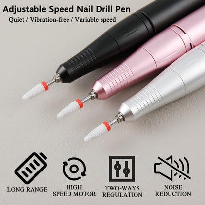 Electric Nail Drill 35000 RPM USB Rechargeable Pen with Digital Display and Three Color Options