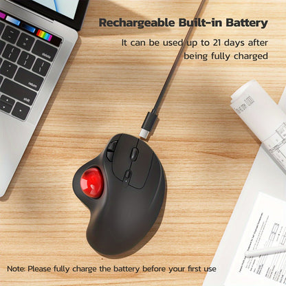 Wireless Trackball Mouse Rechargeable Thumb Control 3 Device Connection 2.4G USB Receiver for an Everyday Personal Care Routine