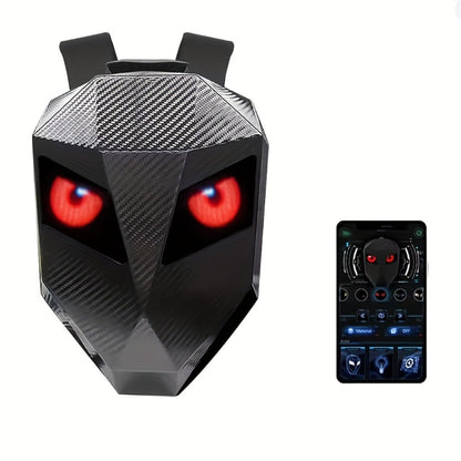 LED Motorcycle Backpack with Display Screen, Hard Shell Helmet Bag, USB Charging Port, 48x48 Dot Matrix Smart Riding Backpack