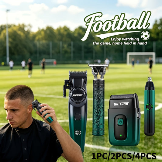 Men's Electric Grooming Kit 4-in-1 – Hair Clipper, Beard Trimmer, Electric Shaver & Nose Hair Trimmer Set, Gradient Design