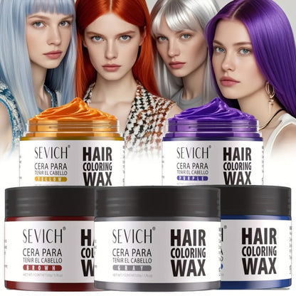 Instant Color Hair Wax 10 Shades – Temporary Hair Dye Wax Strong Hold Styling for Parties, Cosplay, Festivals & Halloween, Easy Wash Out