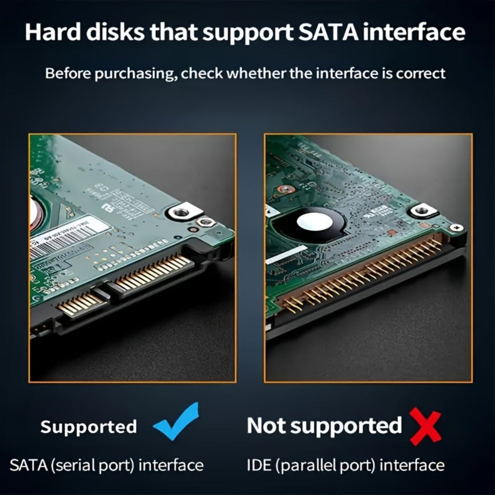 2.5 Inch External Hard Drive Enclosure USB 2.0 to SATA III Converter - Supports Up to 6TB HDD SSD