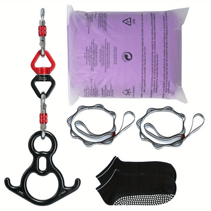 Aerial Yoga Hammock Kit 8.7 Yards – 100GSM Nylon Anti-Gravity Yoga Swing with Full Rigging Hardware, Aerial Silk for All Levels