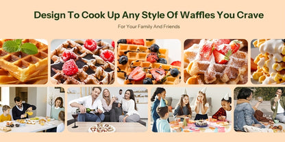 Belgian Waffle Maker 180° Rotating Flip Waffle Iron, Non-Stick Plates, Adjustable Browning Control, Removable Drip Tray, Cool Touch Handle