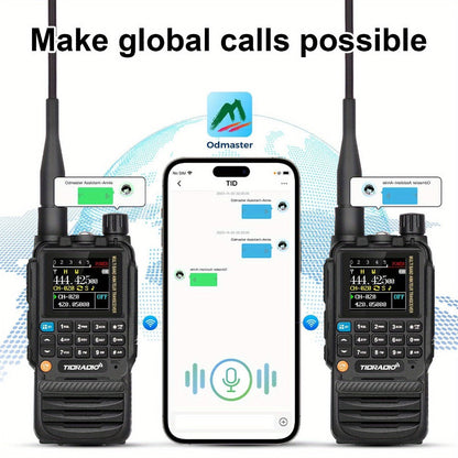 Tidradio H3 Plus Ham Radio Multi-Band Two-Way Radio, AM/FM Reception, Wireless Headset Compatible