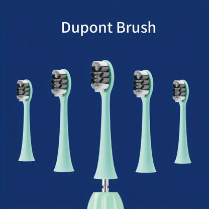 Sonic Electric Toothbrush IPX8 Waterproof USB Rechargeable with 5 Replacement Brush Heads, Smart Timer, Metal Shaft