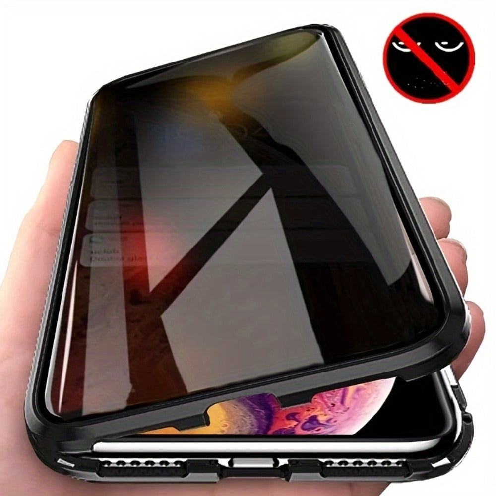 Double-Sided Glass iPhone Case with Stand 2-Piece Set Magnetic 360 Metal Frame Safety Lock Lens for an Everyday Personal Care Routine