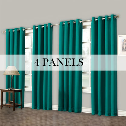 Grommet-Top Blackout Curtain Options in Nine Colors with Seven Width, Length or Panel-Count Labels