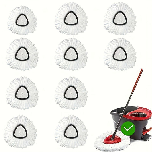 Microfiber Rotary Mop Replacement Heads 360 Degree Triangular Spin Mop Pads Refill Compatible with Rotary Mop Systems Deep Floor Cleaning 2