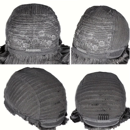 Pixie Cut Wig Human Hair with Bangs Glueless Short Brazilian Layered Machine Made Throw-On-and-Go Hairpiece Natural Black 1B Medium Brown #4